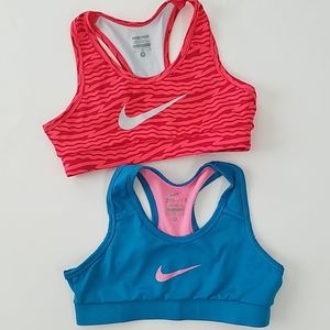 2 Nike sports bras girl's medium